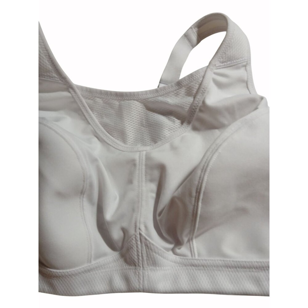 Glamorise Womens White High Impact Sports Bra CH991 Magic Lift Size 38D Wireless - Picture 2 of 11